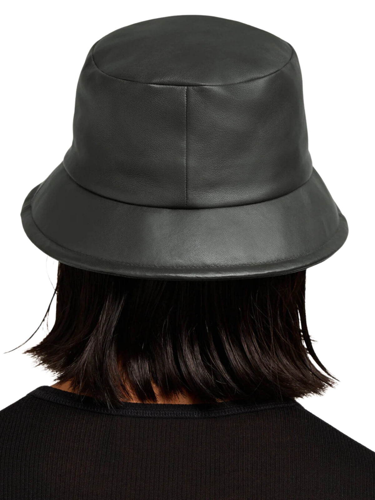 Ami Bucket Hat Alexandre Mattiussi Lamb Leather Dark Olive