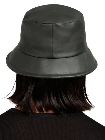 Ami Bucket Hat Alexandre Mattiussi Lamb Leather Dark Olive