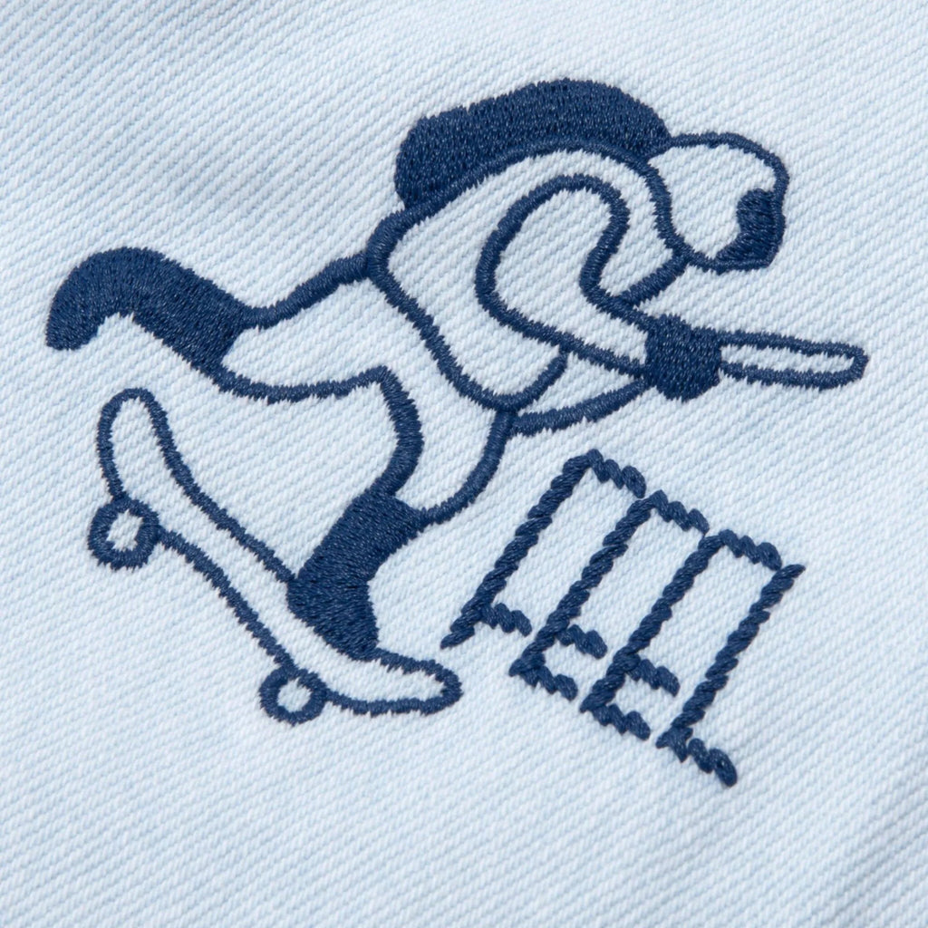 Aape Jeans Slogan Touch The Ground To Jump Blue-White