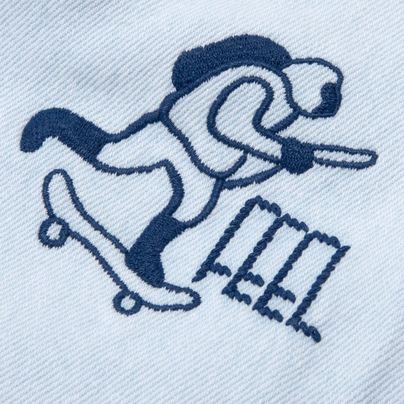 Aape Jeans Slogan Touch The Ground To Jump Blue-White