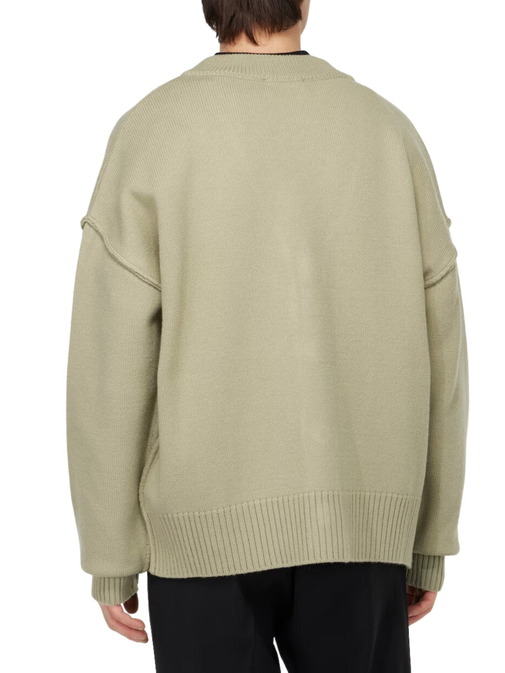 Ami Cardigan Logo Sage-Off White