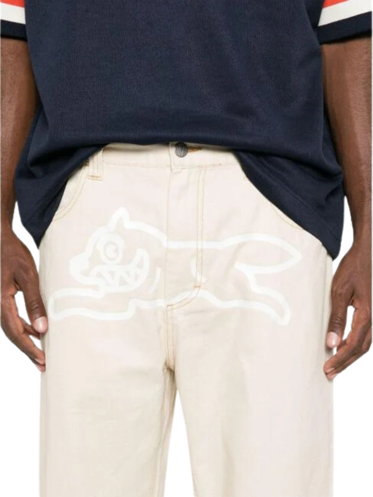 Ice-Cream Jeans Running Dog Double Scoop Ecru