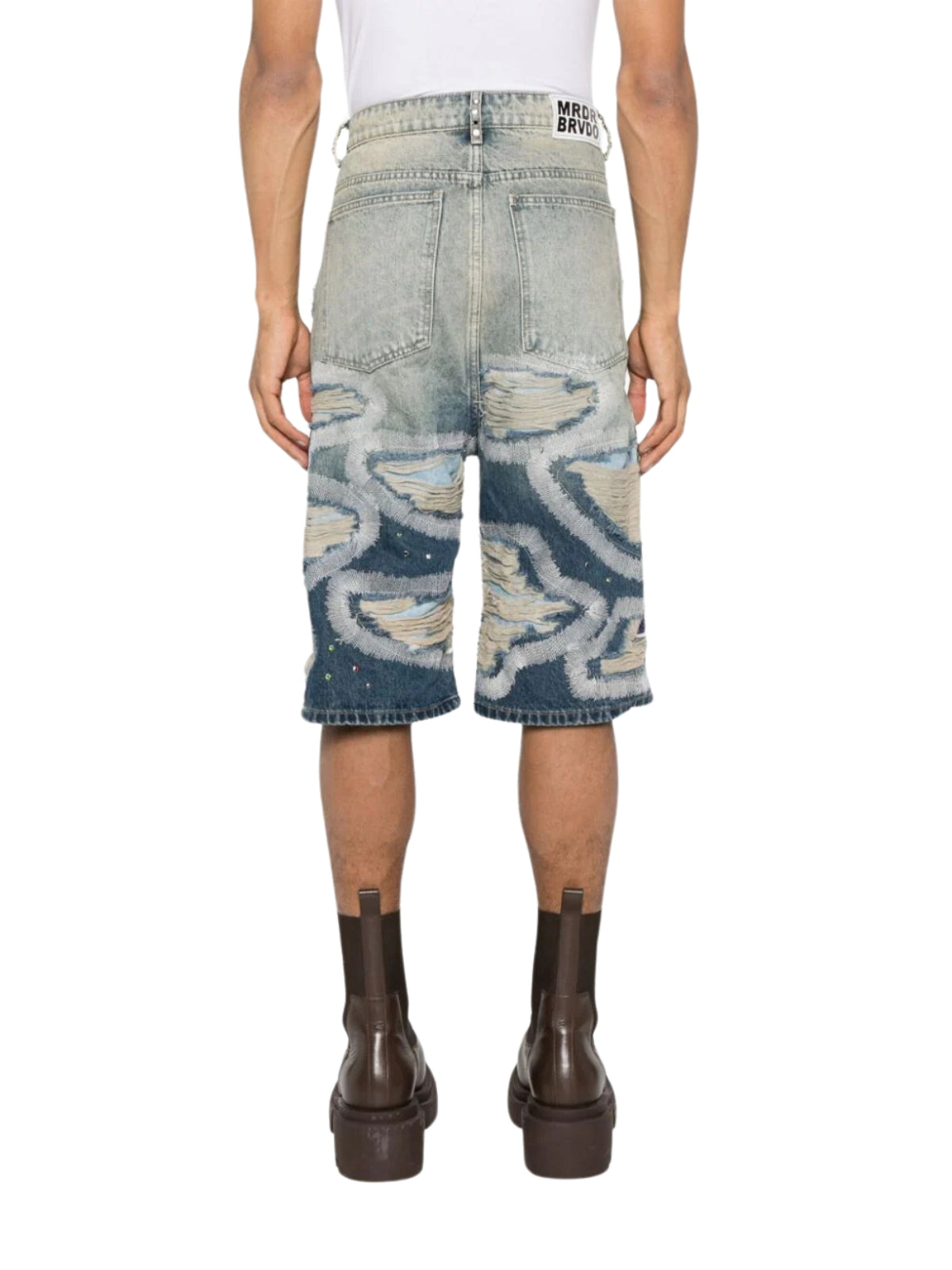 Who Decides War Shorts Chrome Stud Embroidered Denim