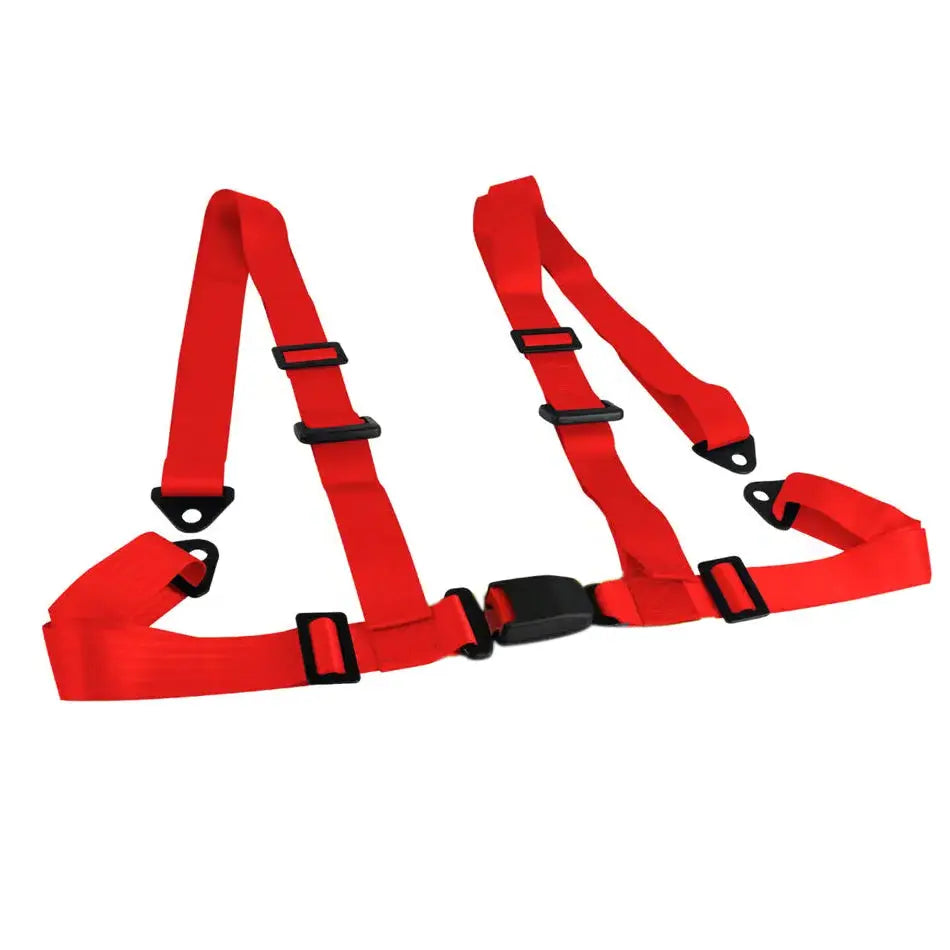 3 Inch Universal 4-Point Racing Seat Harness (Red)