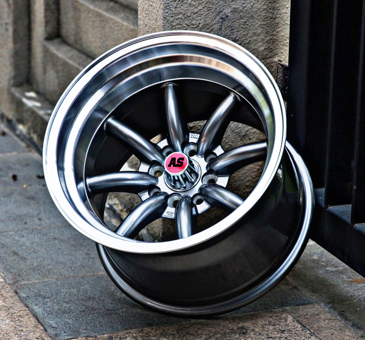 15” AS-WATA 9/10.5J 4/100 4/114 GUNMETAL RIMS