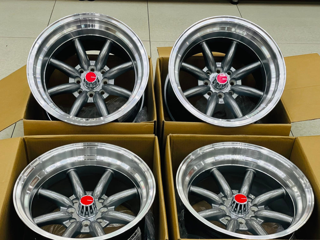 15” AS-WATA 9/10.5J 4/100 4/114 GUNMETAL RIMS