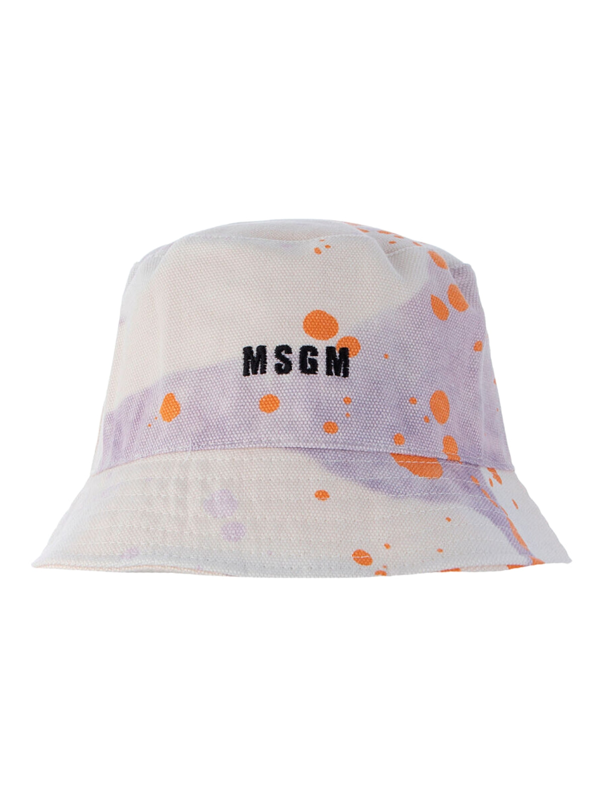 Msgm Bucket Hat Splash Logo Lilac-Orange-White