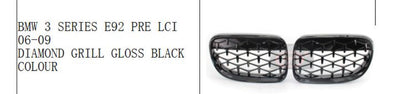 BMW E92 FACE  LIFT DIAMOND GLOSS BLACK KIDNEY GRILLS