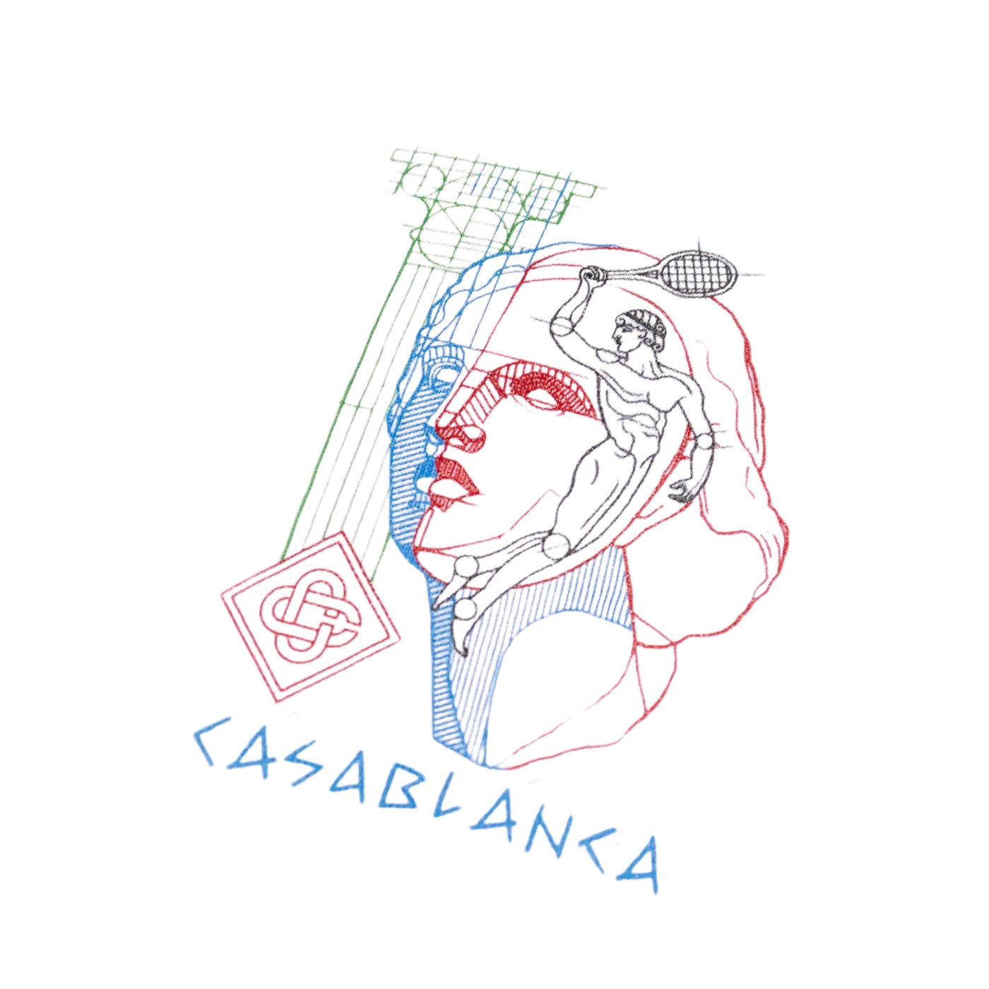 Casablanca T-Shirt Lab Screen Tennis Play In Progress Off-White