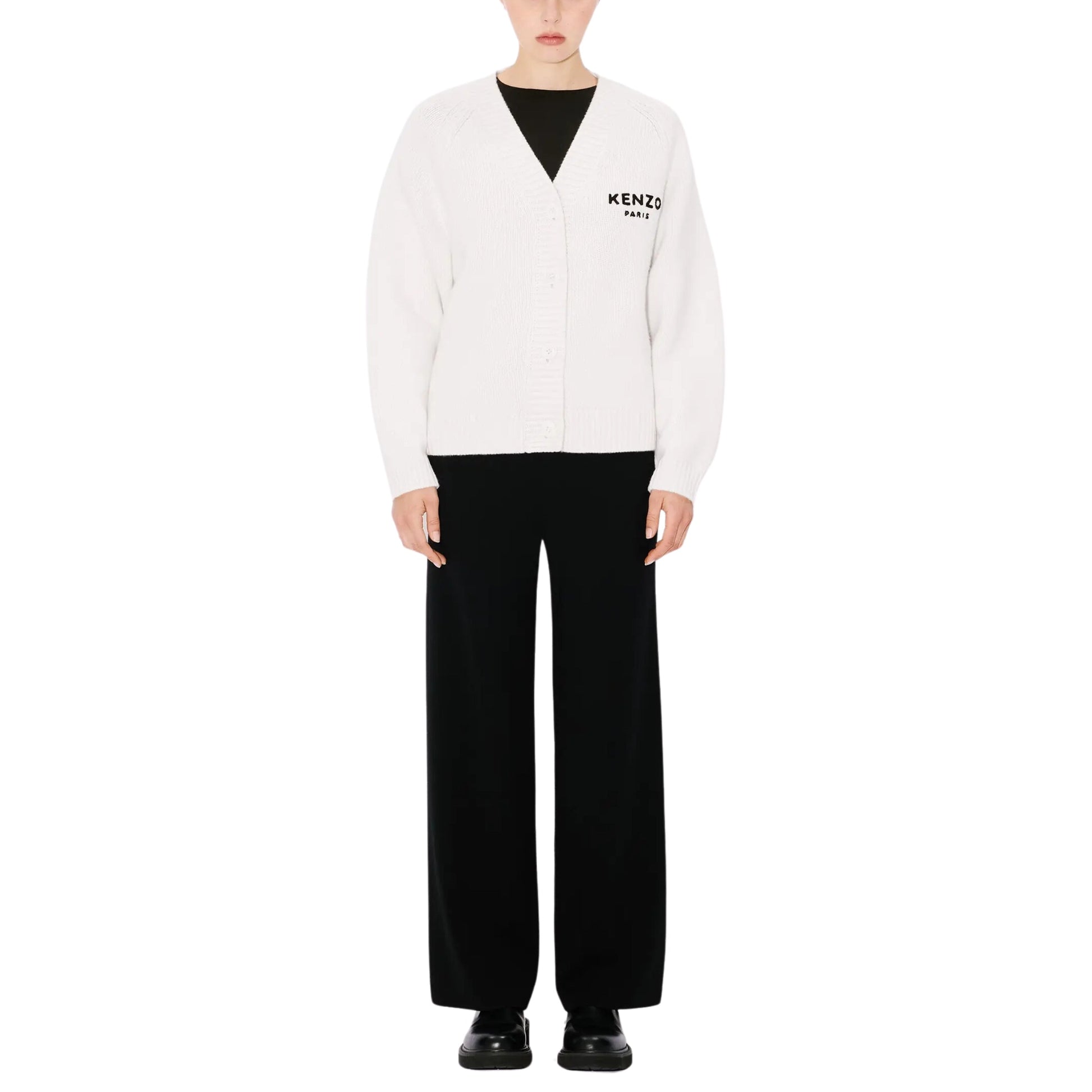 Kenzo Cardigan Boke Flower Logo White