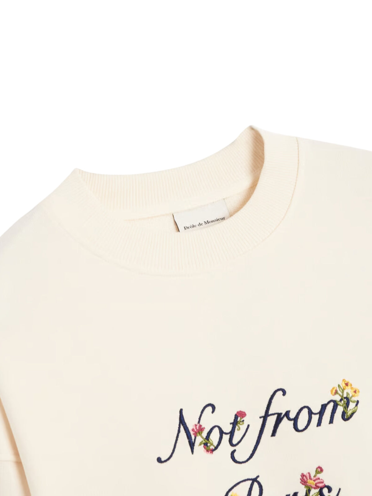 Drole De Monsieur Sweater Floral Logo Cream