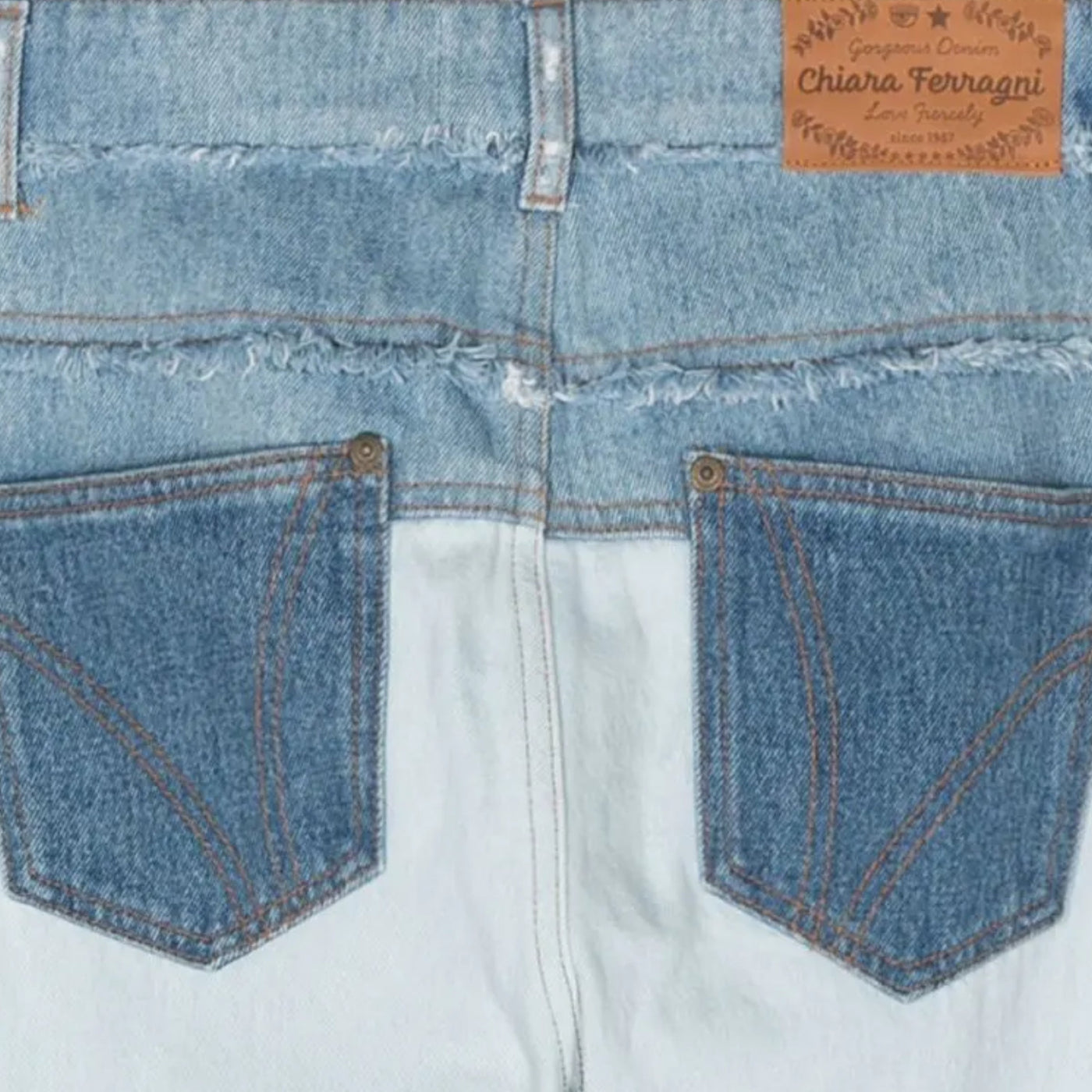 Chiara Ferragni Jeans Denim Patchwork Blue