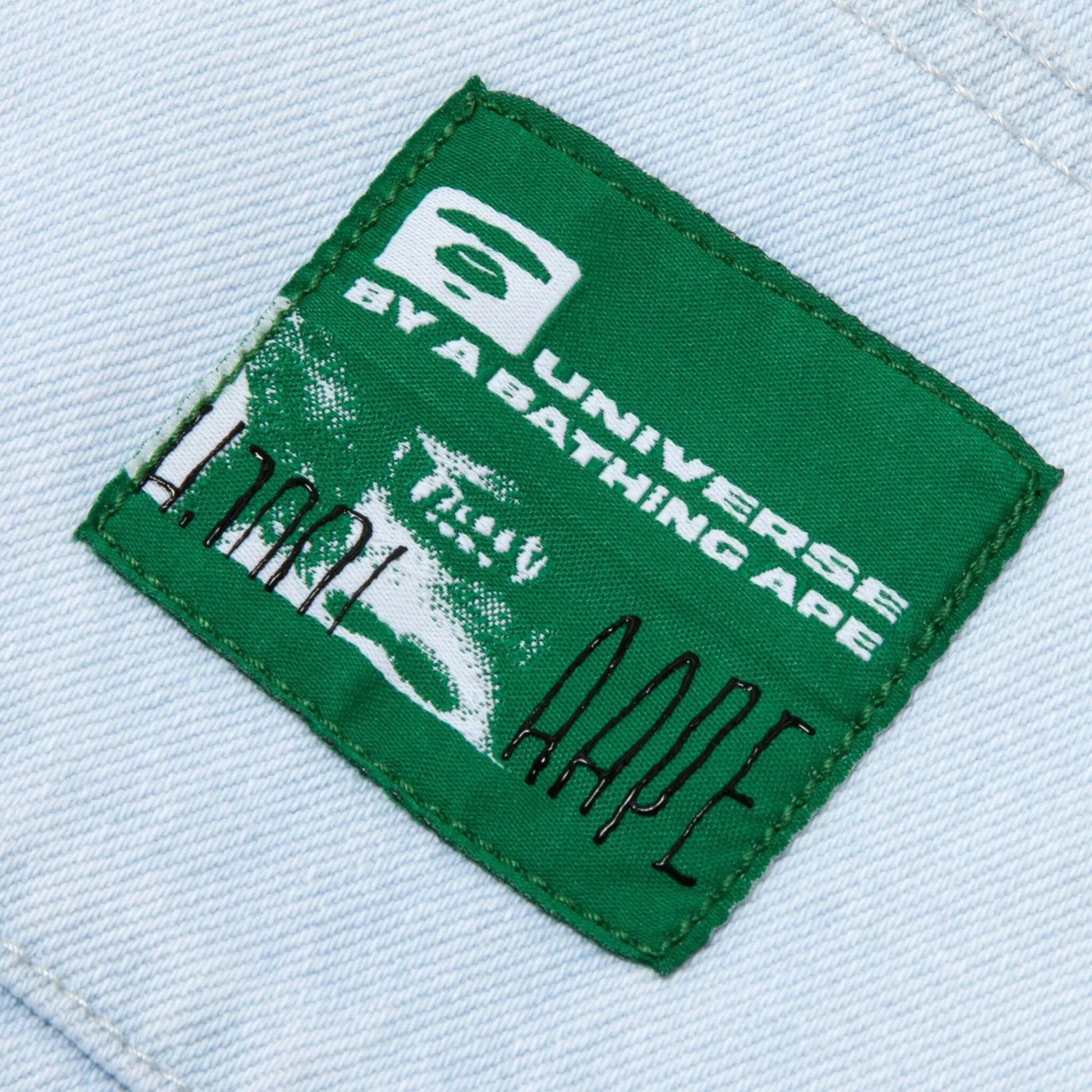 Aape Jeans Slogan Touch The Ground To Jump Blue-White