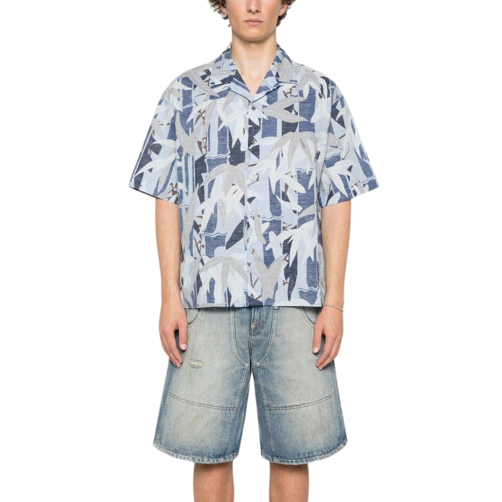Kenzo Shirt Allover Print Blue
