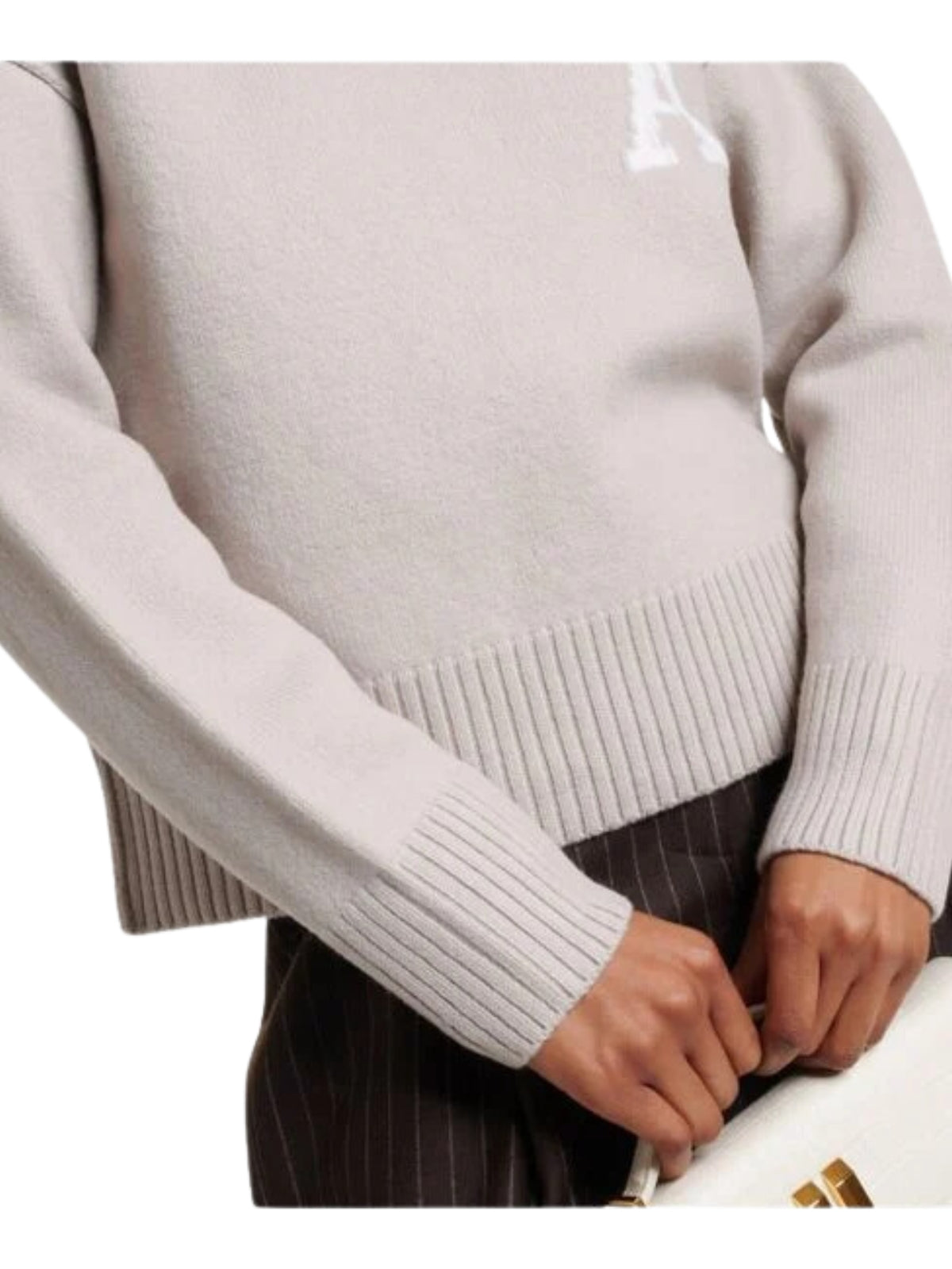 Ami Sweater Logo Light Beige