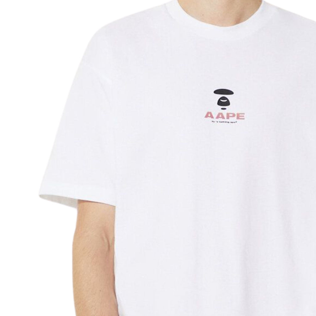 Aape T-Shirt Moonface Logo White
