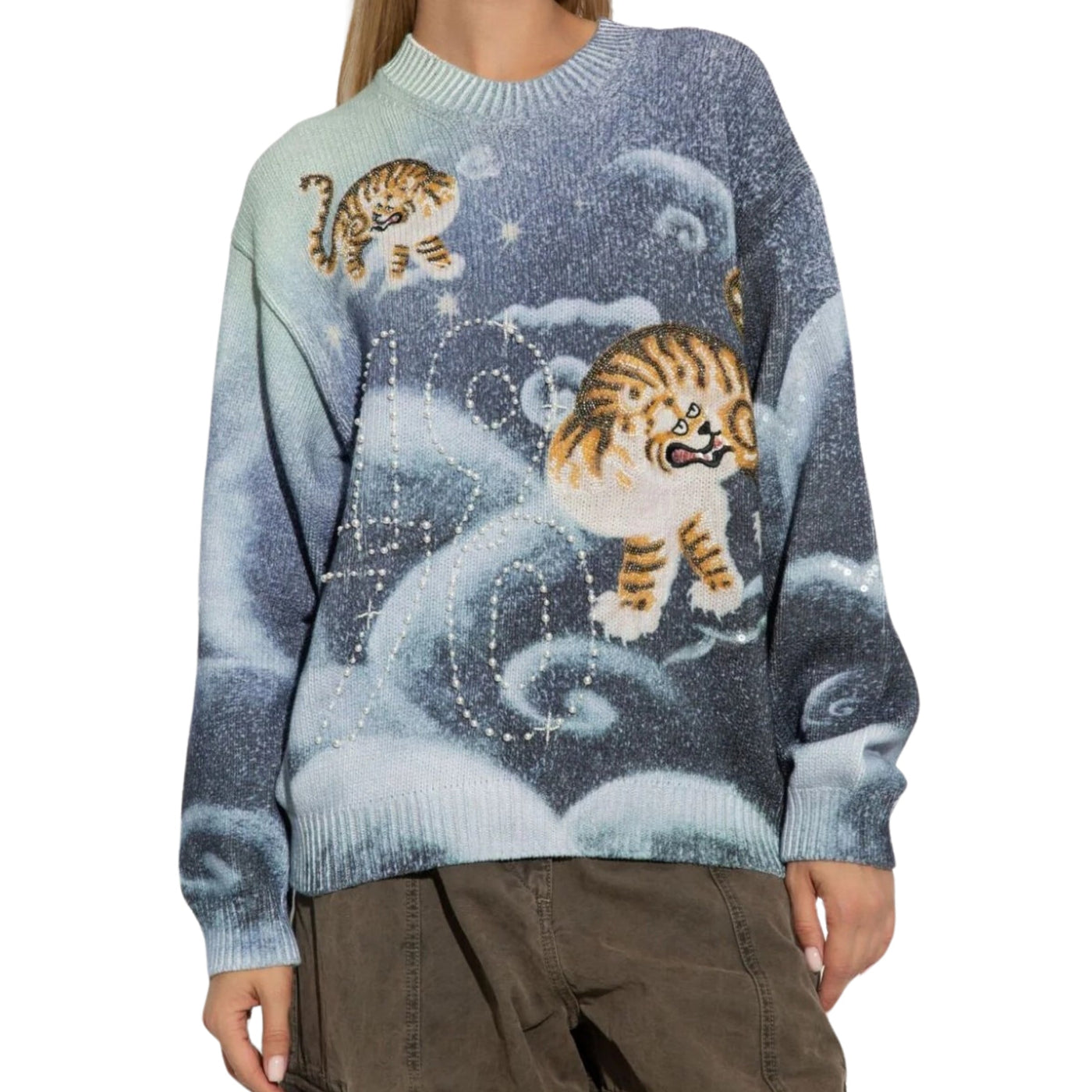 Kenzo Sweater Tigers On Clouds Blue