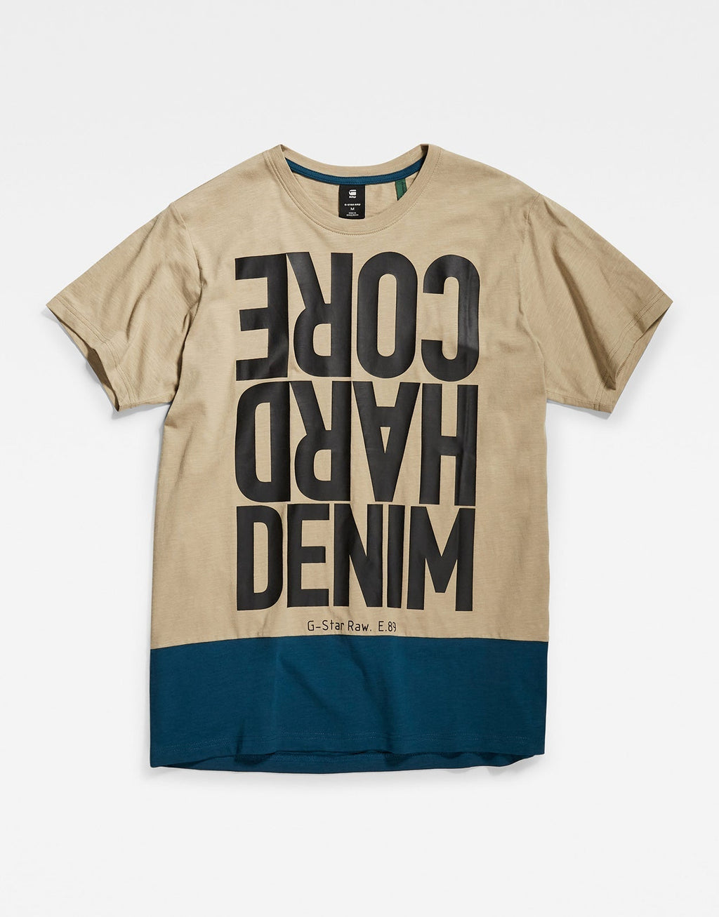 G-Star RAW Hard Core Denim Color Block T-Shirt Brown