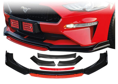 UNIVERSAL 4PCE FRONT SPOILER RED STIP