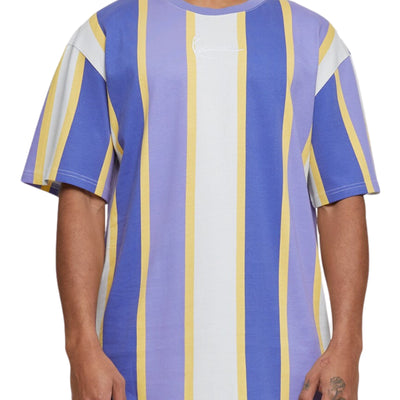 Karl; Kani T-Shirt Small Sign Stripe Lilac-Ivory-Off-White