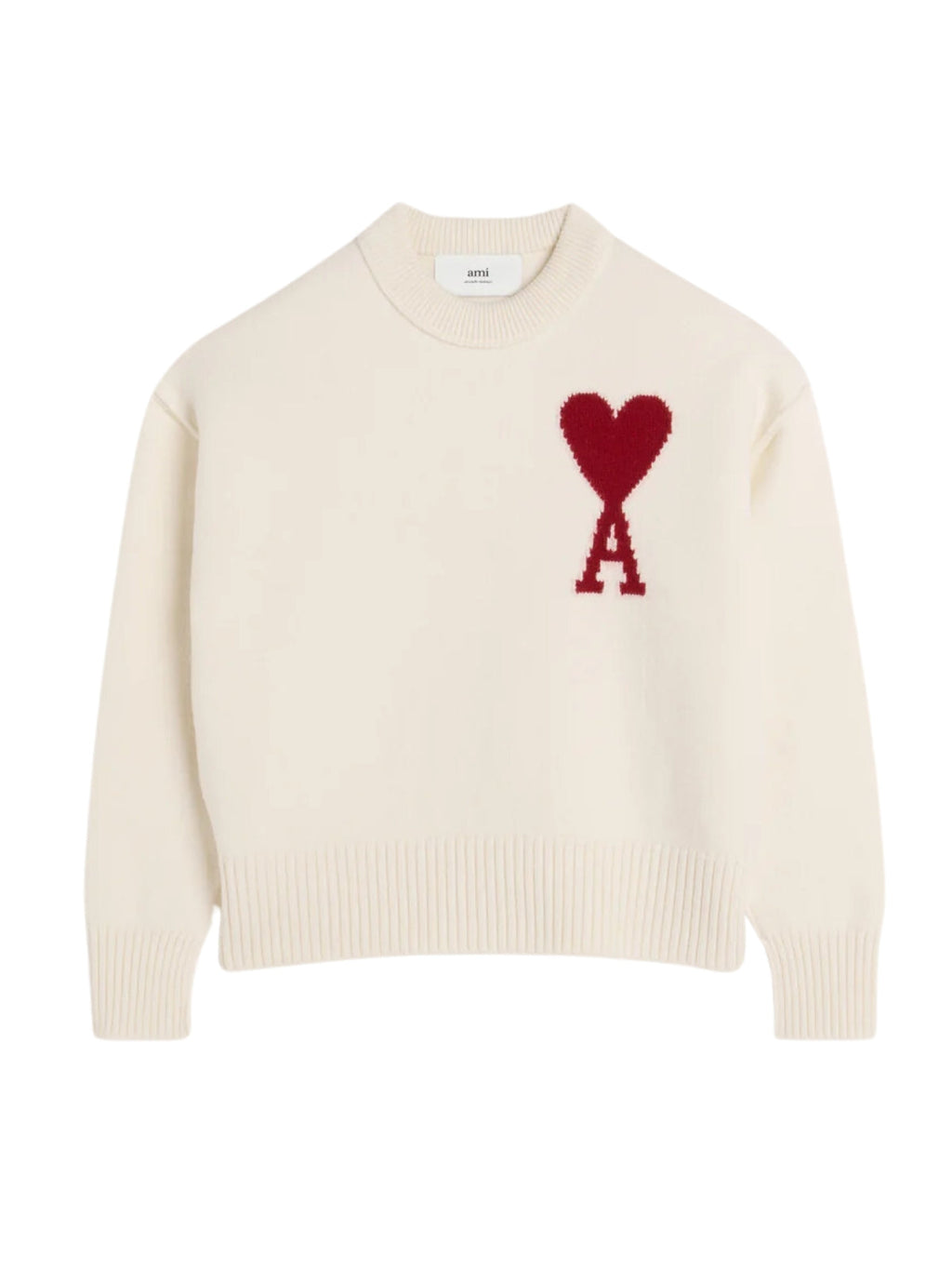 Ami Sweater Logo Off-White-Red