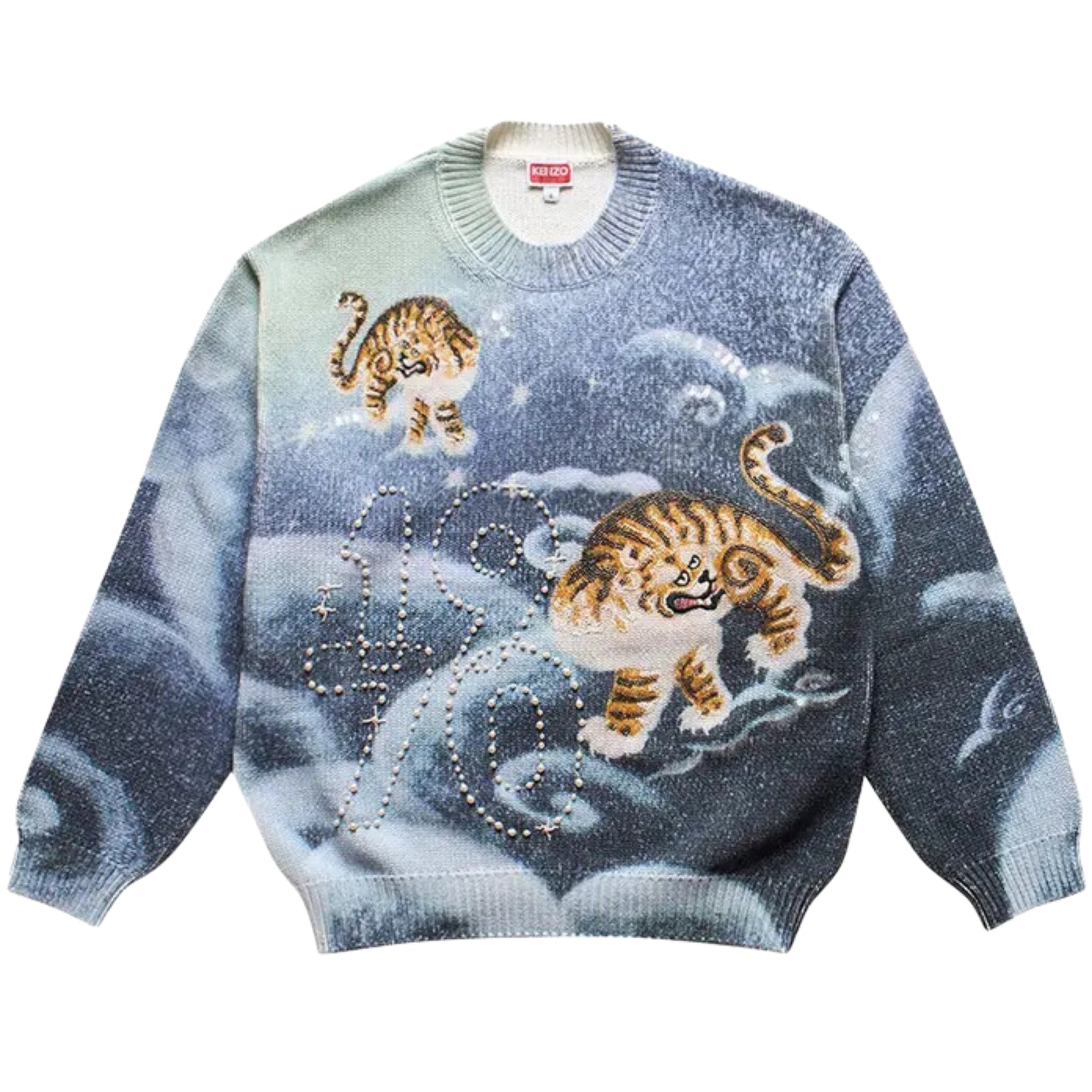 Kenzo Sweater Tigers On Clouds Blue