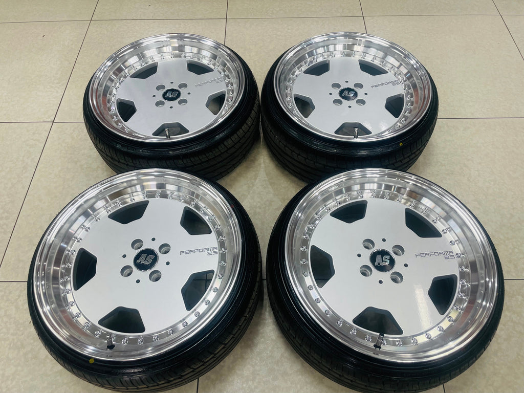 17 AS PERFORMA DISPALY SET rims & tyres ( BASICALLY BRAND NEW )