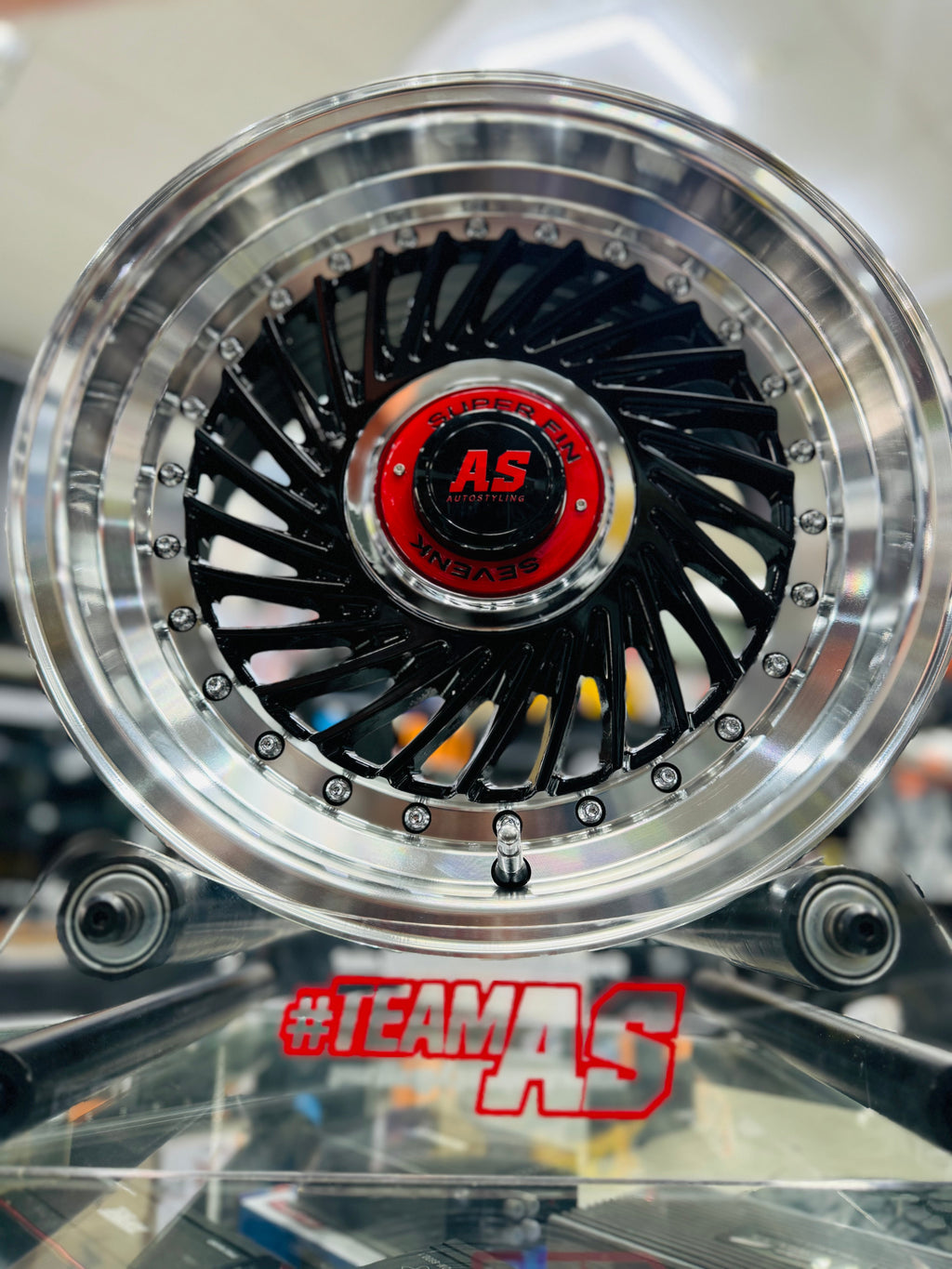 15” AS- SUPERFIN GLOSS BLACK 4/100 4/108  wheels