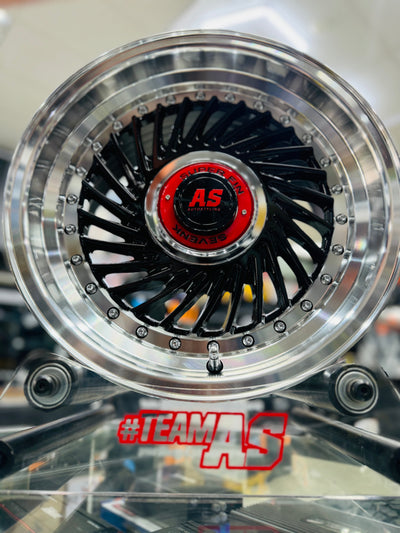 15” AS- SUPERFIN GLOSS BLACK 4/100 4/114  wheels