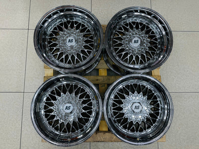 17” AS® CHROME WITH CHROME STUDS  4x100 & 5x100 10j rear