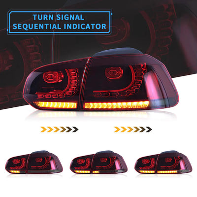 VW Golf 6 MK6 2008-2013 VLAND TAIL-LIGHTS With Sequential indicators