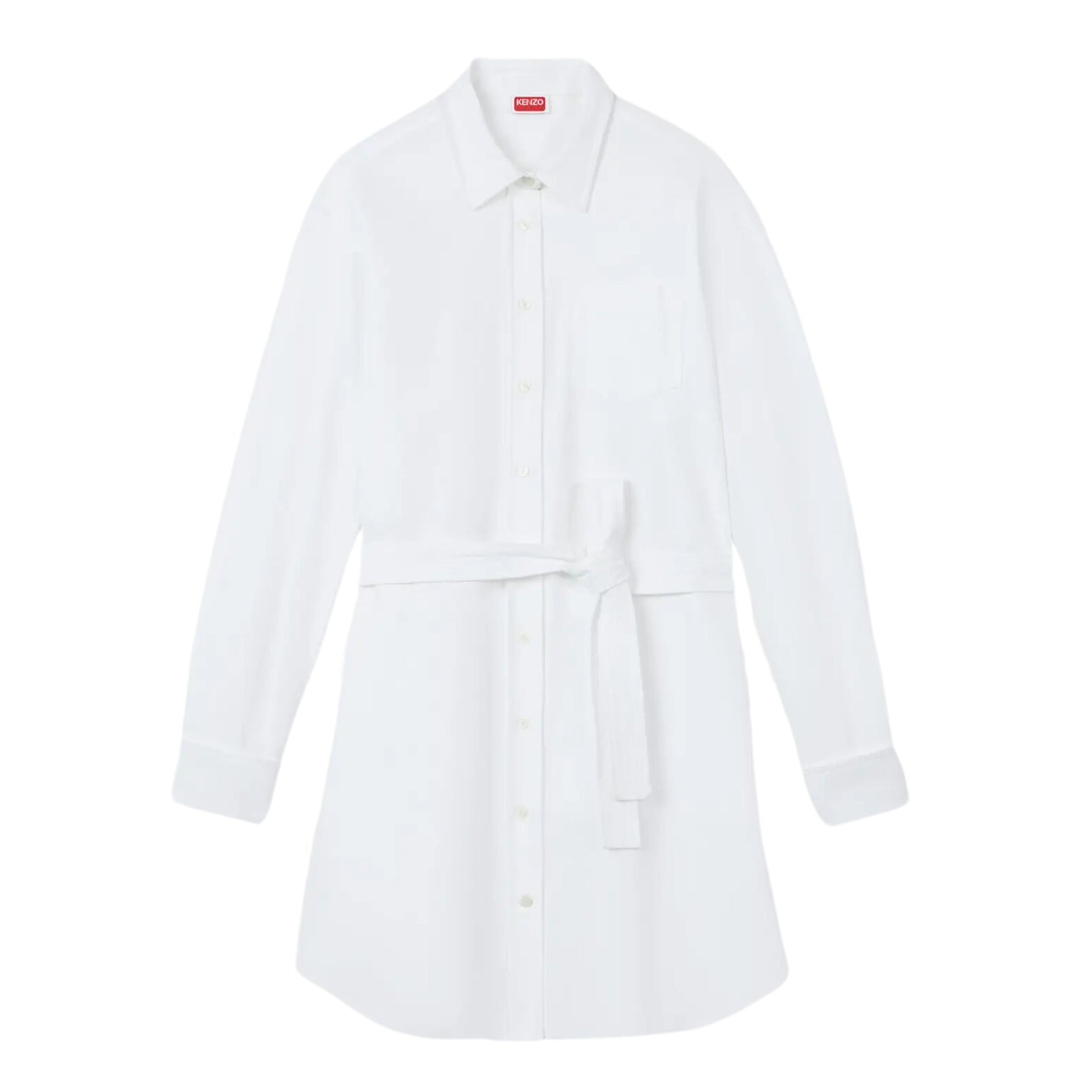 Kenzo Shirt Ladies Long With Belt White