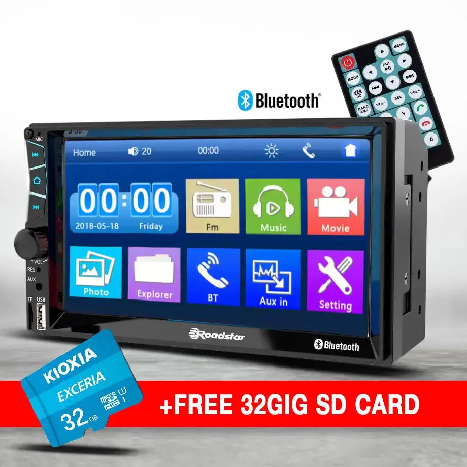 7 Inch Roadstar MP5 Double Din Media Player +FREE 32G SD CARD