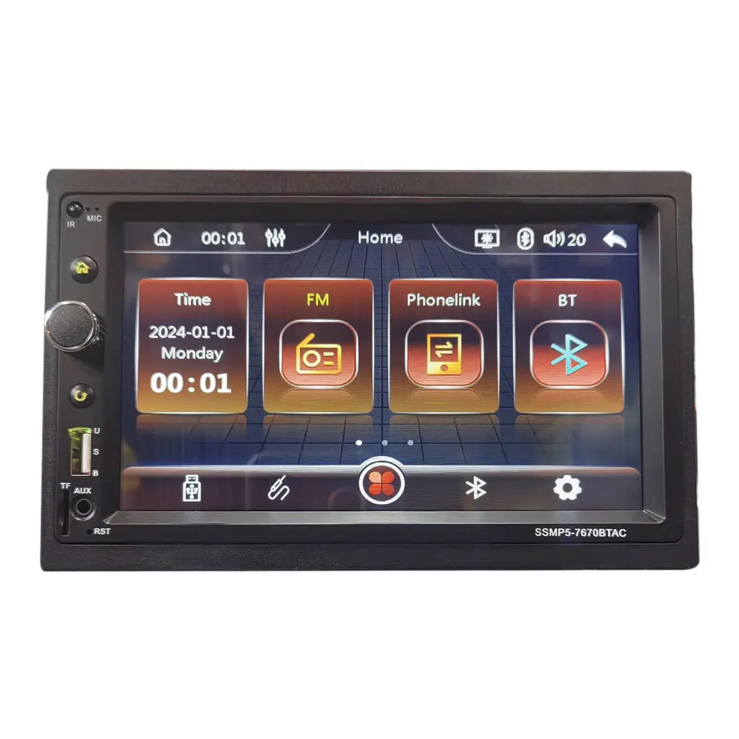 7 Inch Star Sound SSMP5-7670BTAC MP5 Double Din With Apple Carplay & Android Auto