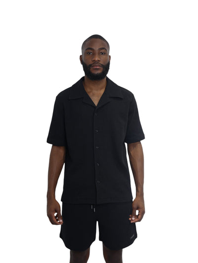 Capone Shirt Textured Basic Black