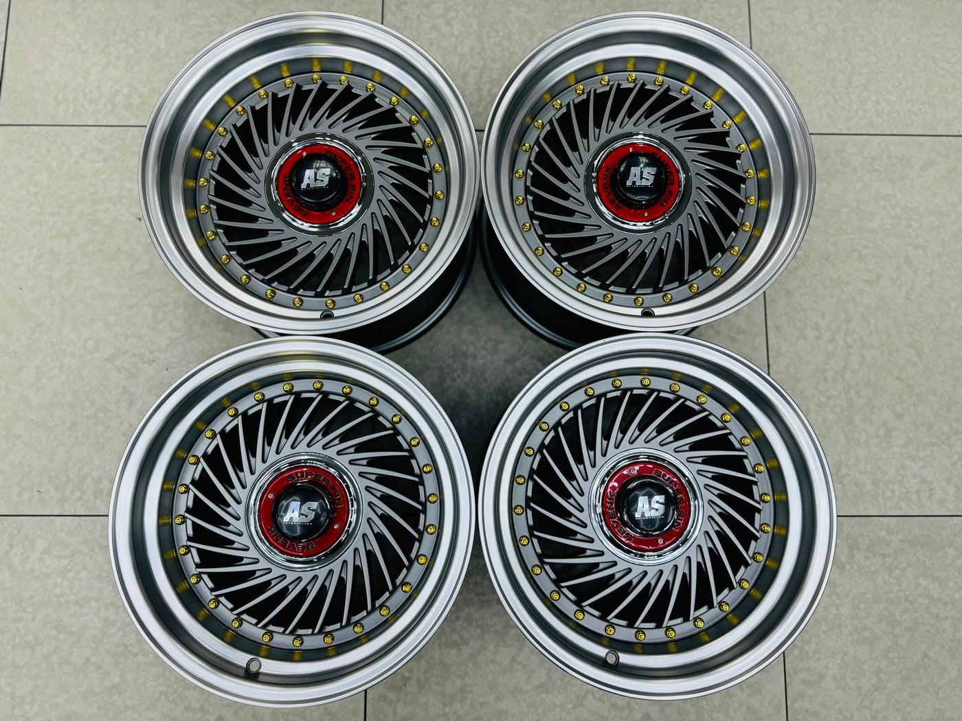 15” AS-SUPERFIN 4/100 & 4/114 MATT GREY   WHEELS