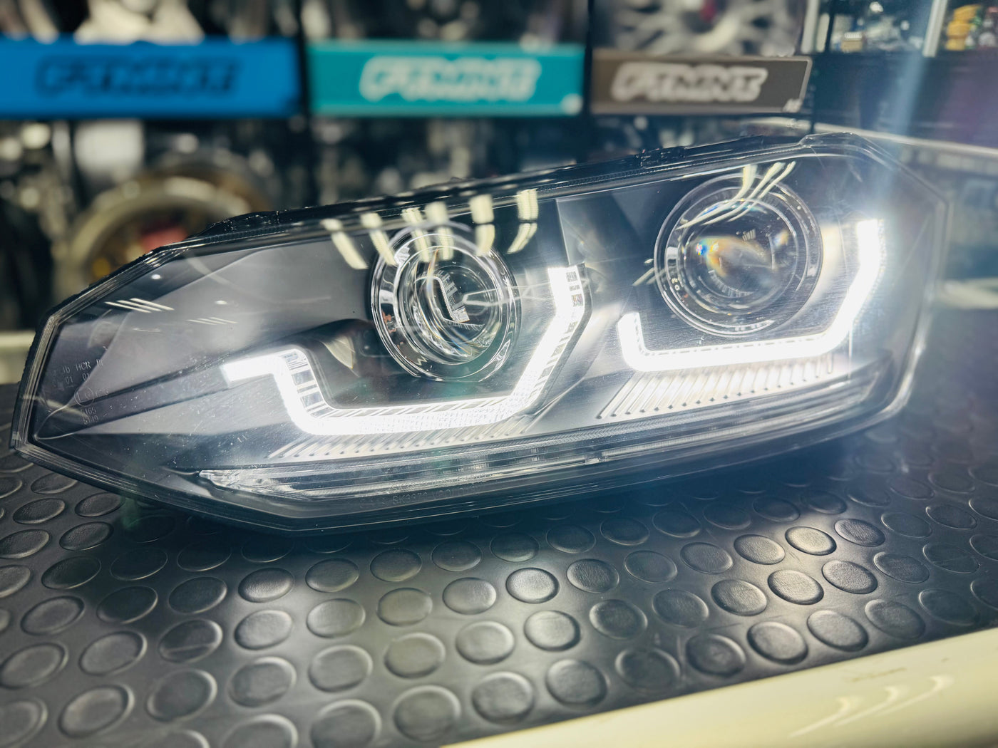 VW POLO 8 EVO ANGEL EYE HEADLIGHTS BLK