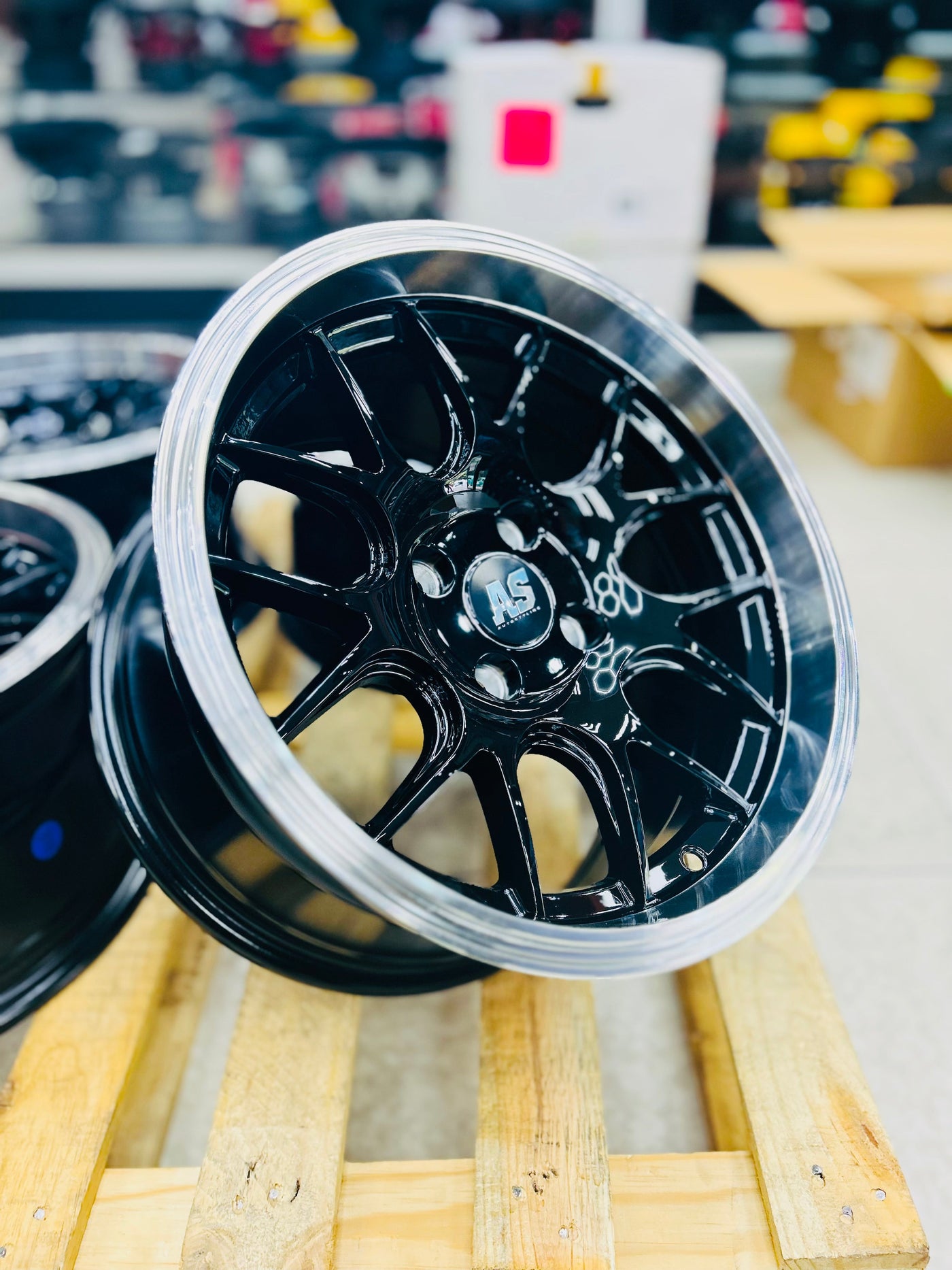 15” AS-TRW 1007 4/100 gloss black  wheels