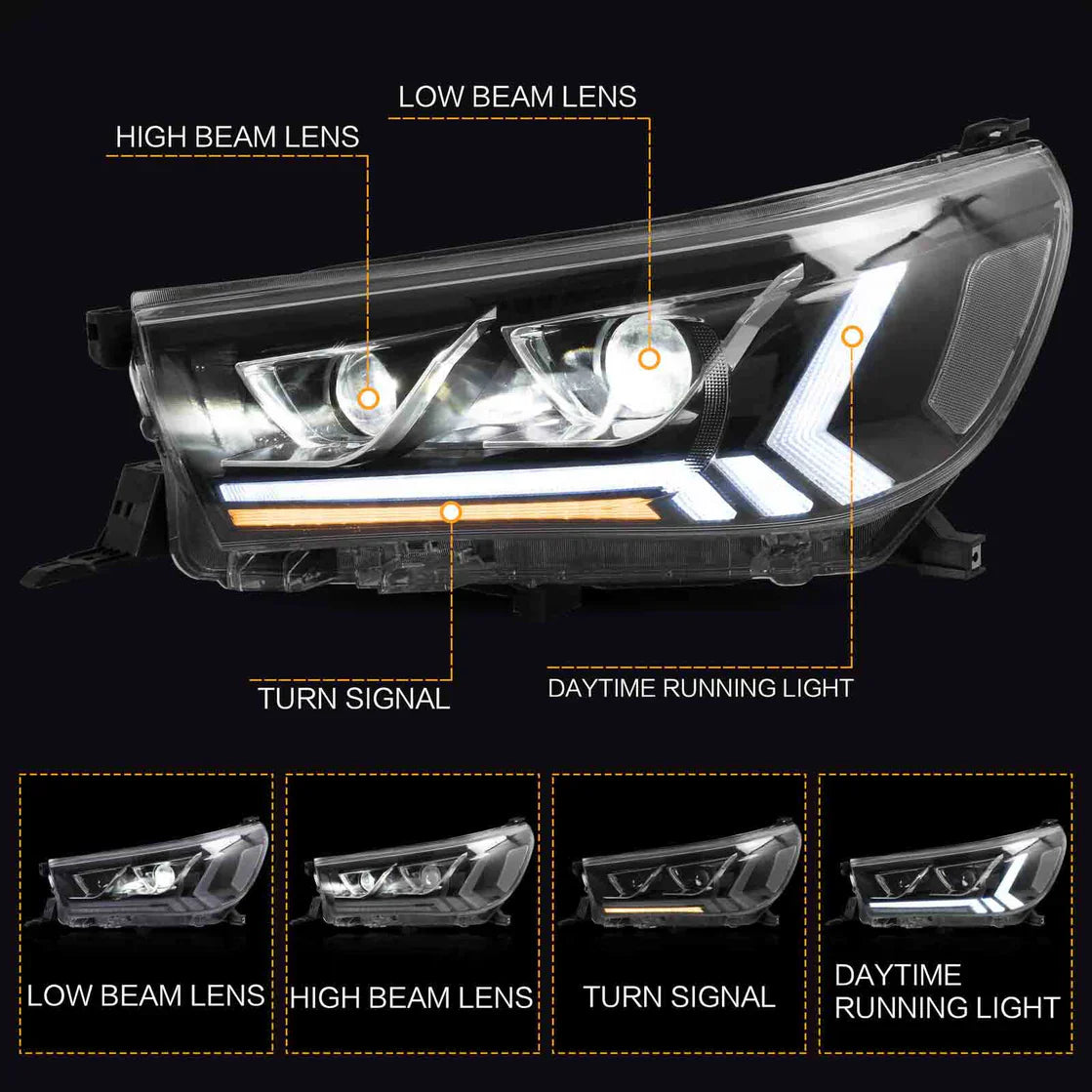 VLAND LED Headlights For 2015-2020 Toyota Hilux Front Lights