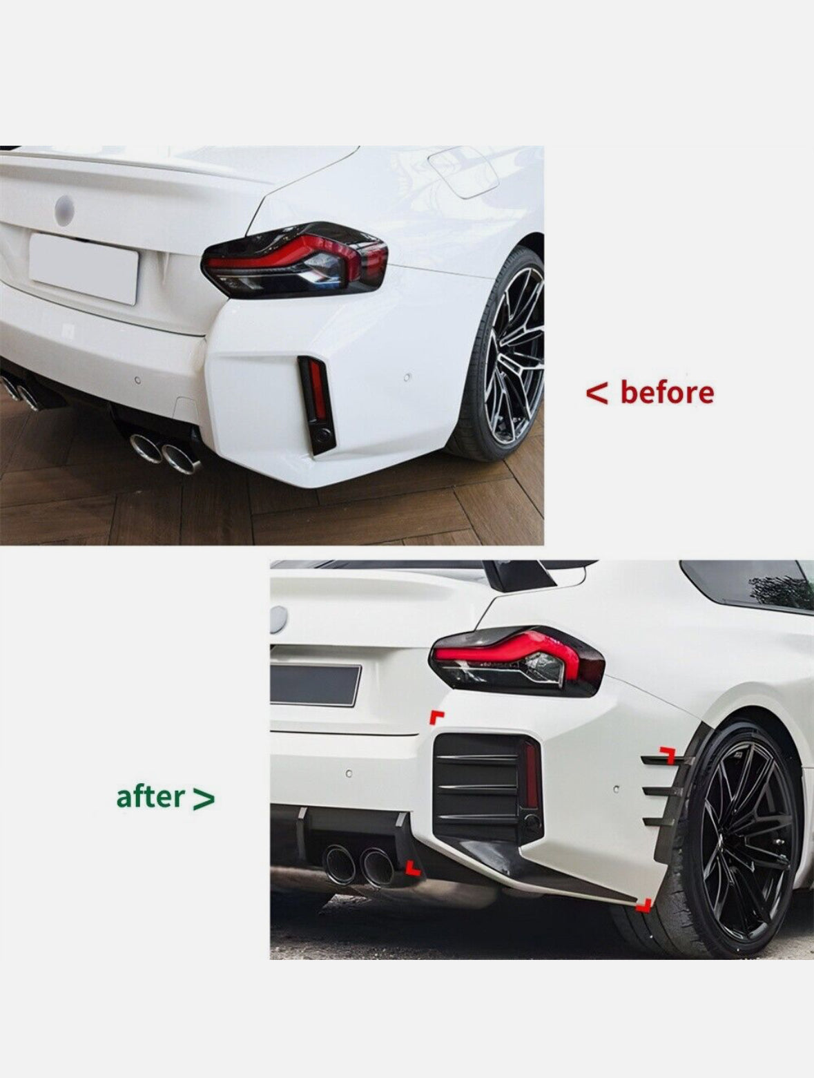 M2 Rear Bumper Air Vent Cover Gloss Black Trim for BMW G87 M2 Coupe 2022-2024