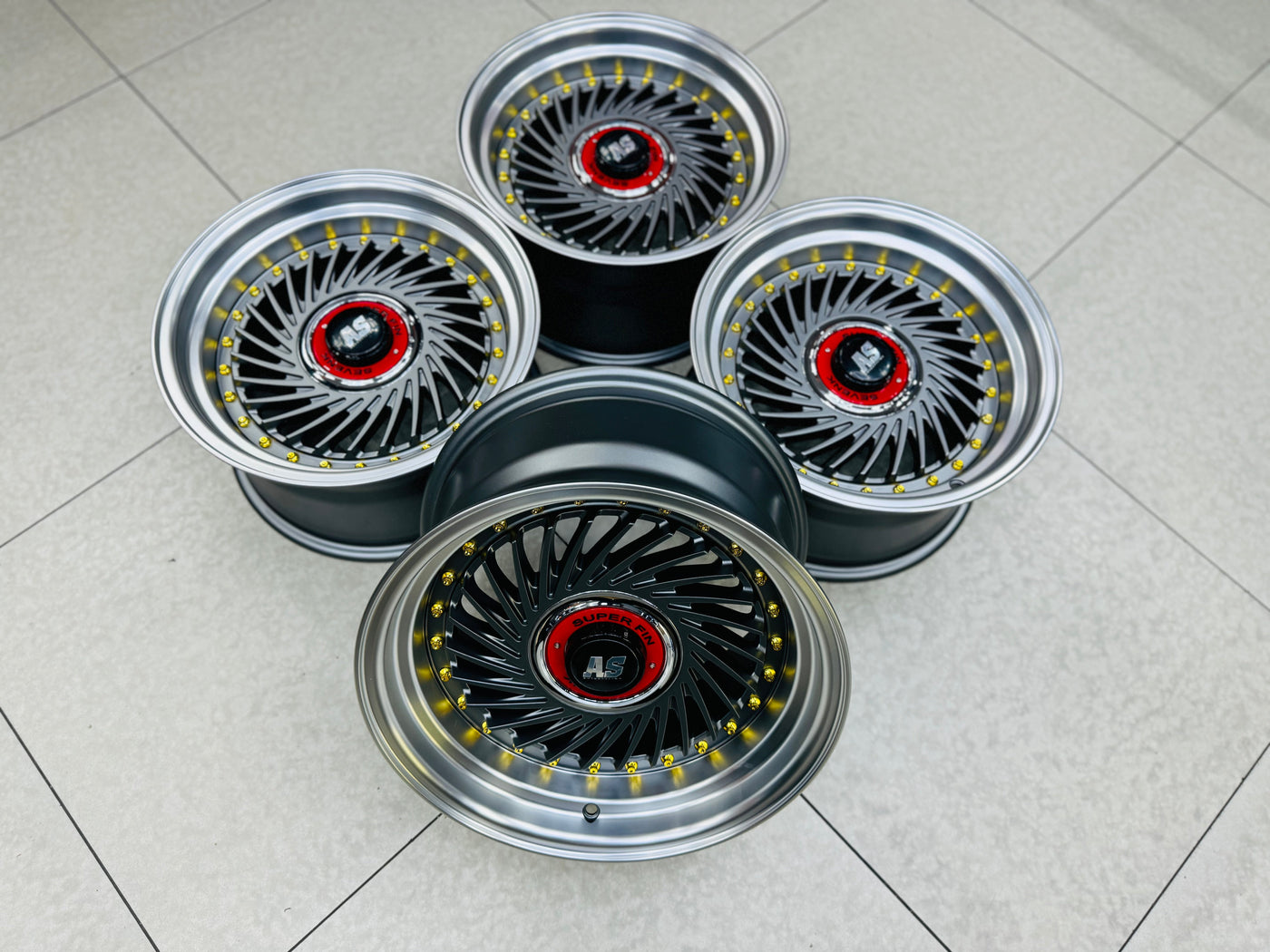 15” AS-SUPERFIN 4/100 & 4/114 MATT GREY   WHEELS