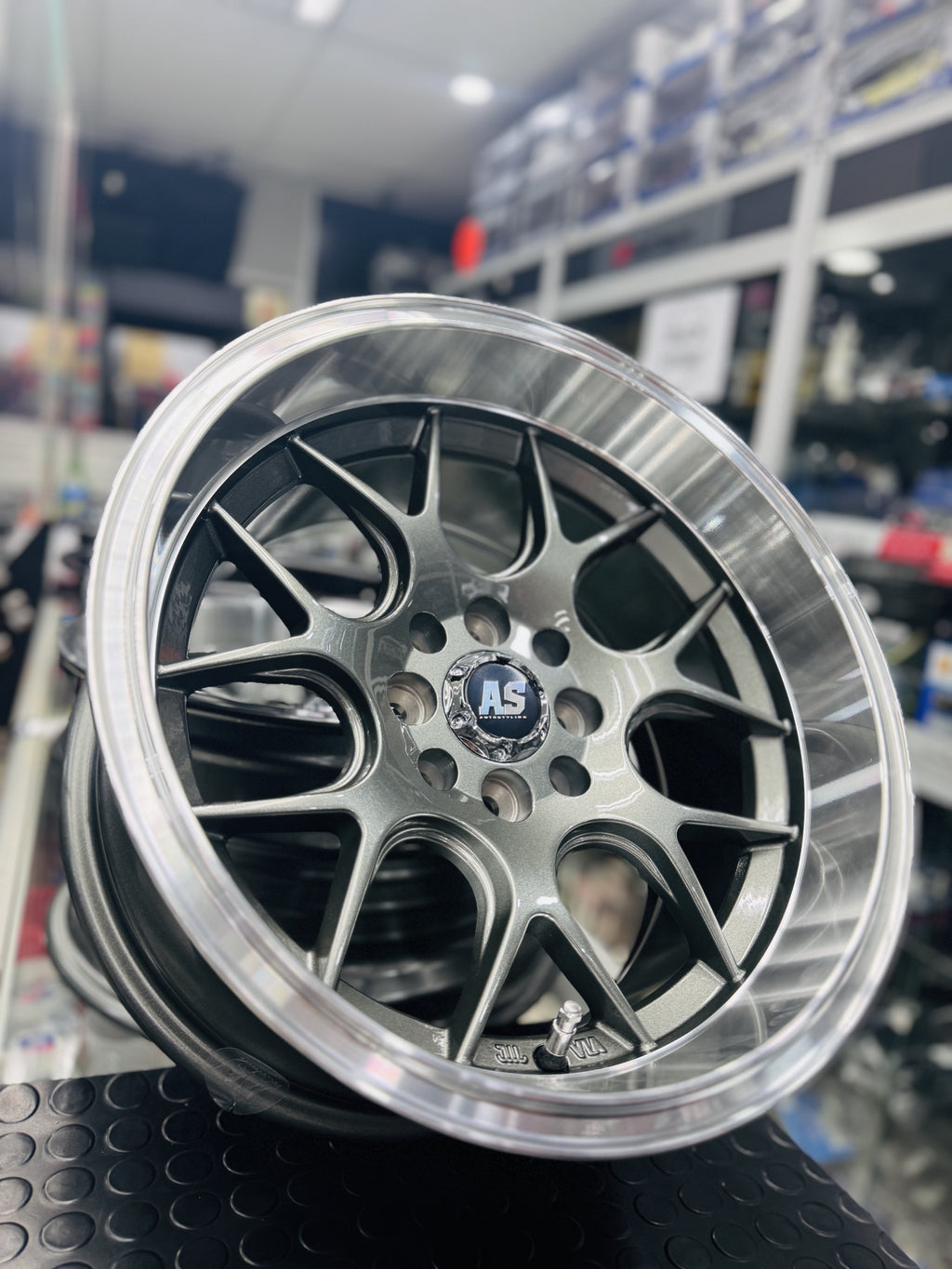 15” AS- 7648  4/100 4/114  gunmetal wheels