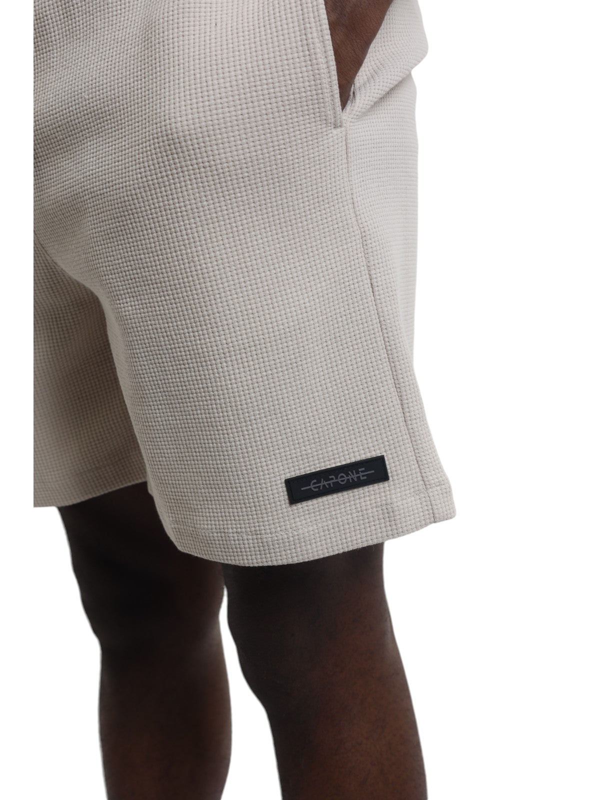 Capone Shorts Textured Basic Oatmeal
