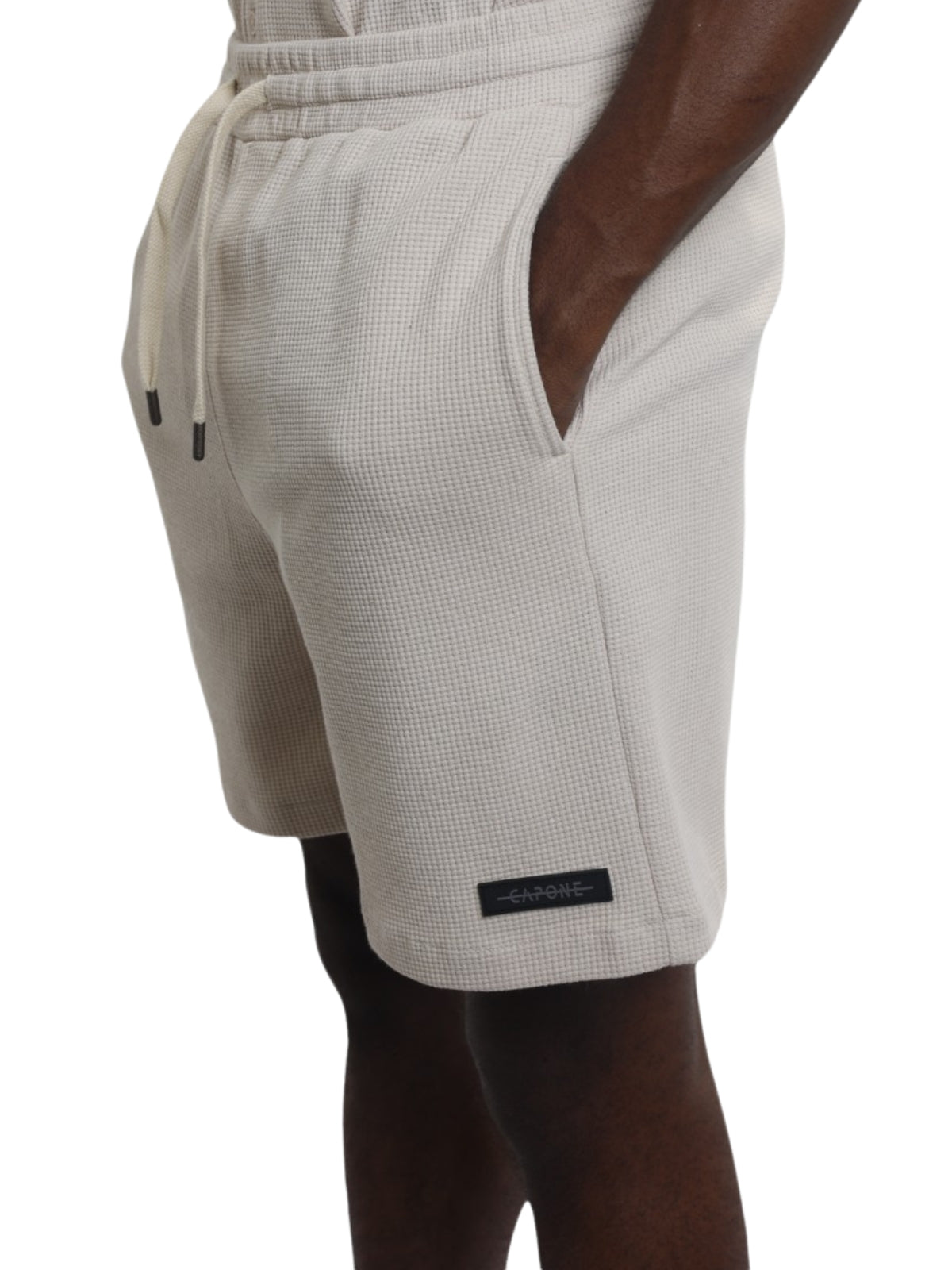 Capone Shorts Textured Basic Oatmeal