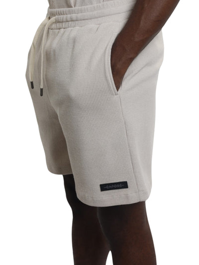 Capone Shorts Textured Basic Oatmeal