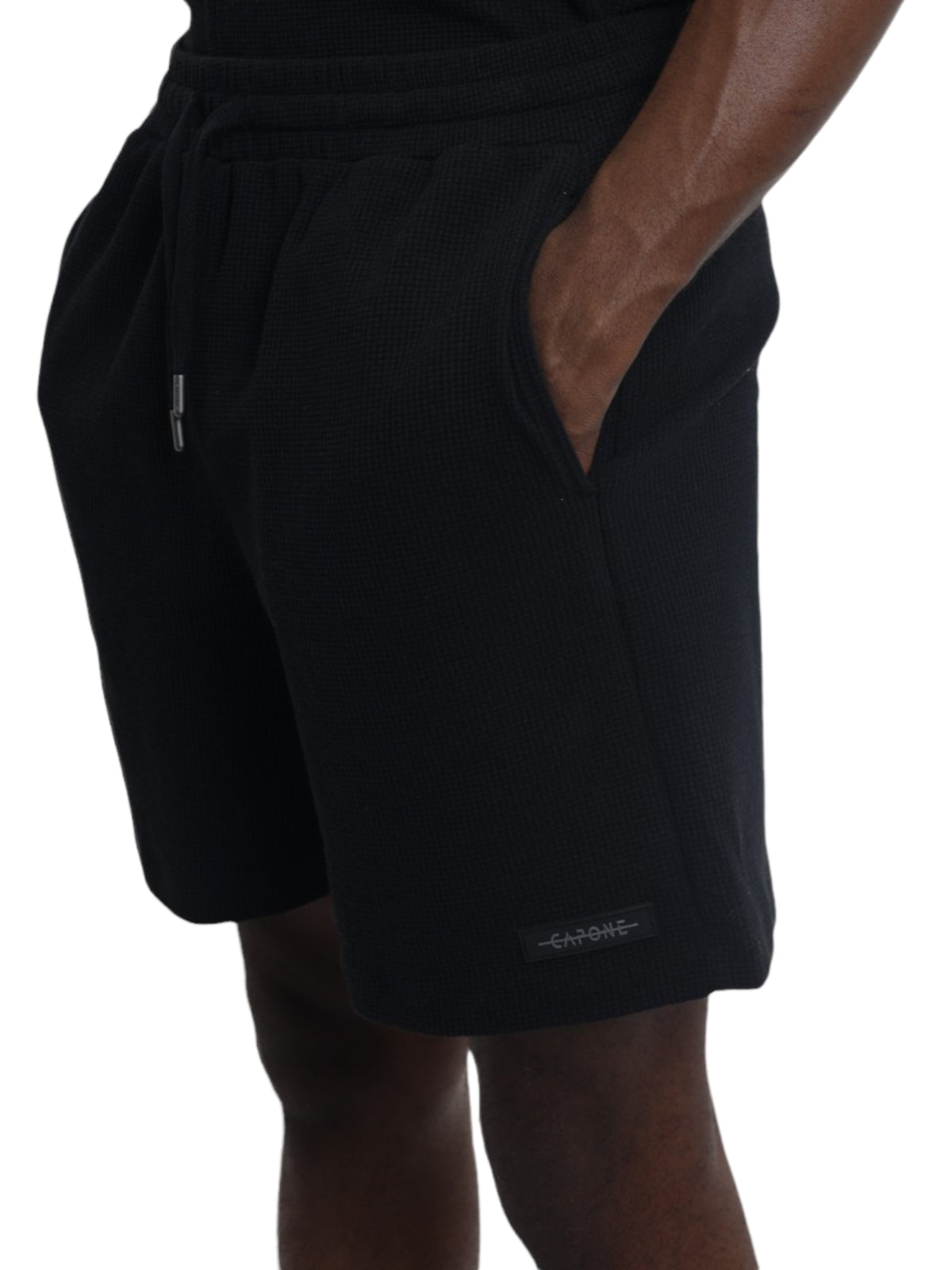 Capone Shorts Textured Basic Black