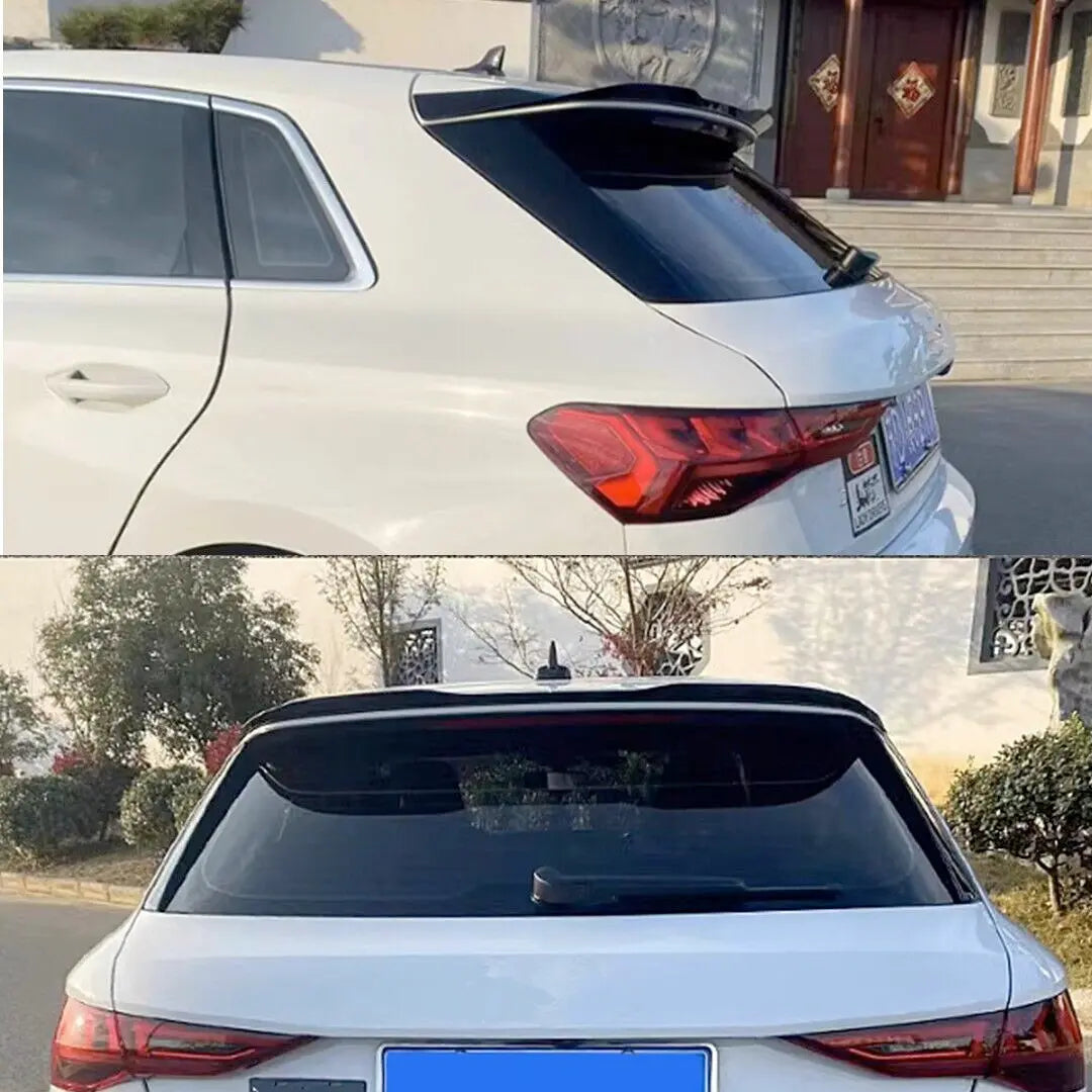 Audi A3 8Y (21-On) Gloss Black Maxton Style Roof Spoiler Extension