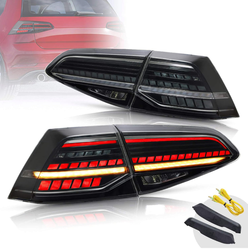 Golf MK7 2013-2021 Hatchback Vland LED Tail Lights with Sequential Turn Signal DOES NOT fit for Golf GTI and Golf R models