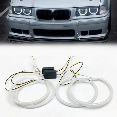 BM E36 Projector Headlight Single Function Cotton Angel Eye Rings
