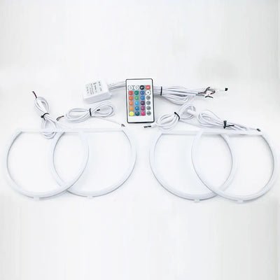 BM E36 Projector Headlights RGB Cotton Angel Eye Rings